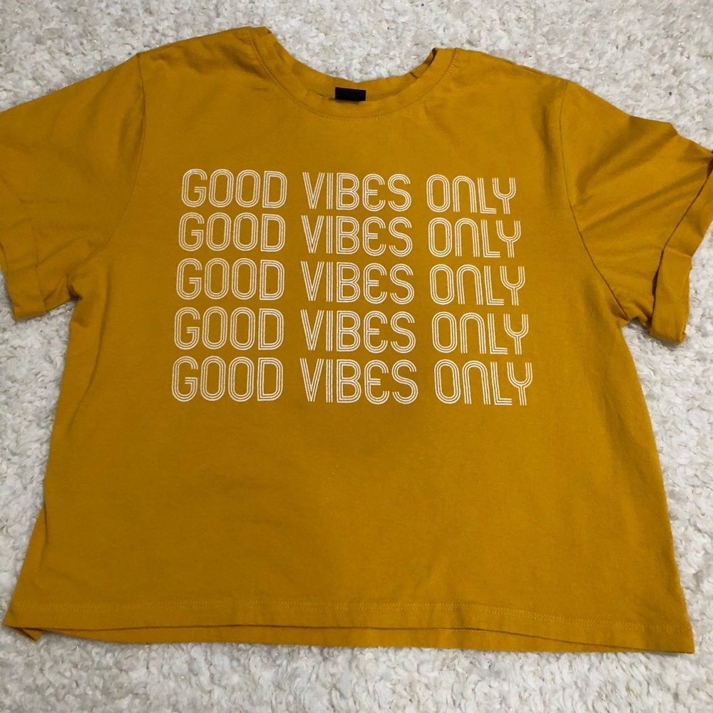 Vibe N’ Cropped Mustard Yellow Shirt